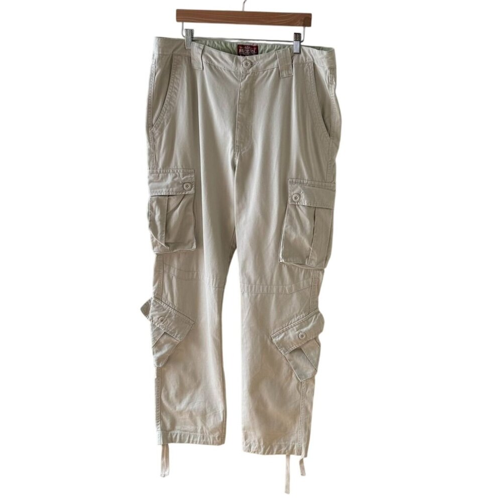 Matchstick Mens Cargo Pants Light Gray Size 3XL 38 Cotton Casual Retro Style